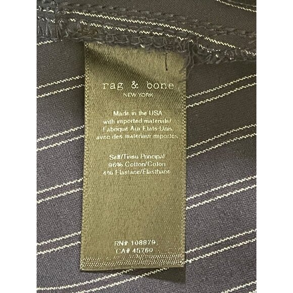 RAG & BONE Simone Pinstripe Back Yoke Skinny Pants Navy - Picture 12 of 13